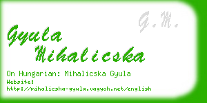 gyula mihalicska business card